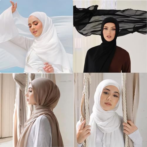 Women's Viscose Rayon Cotton Hijab Fashion Scarf Large Head Wrap4