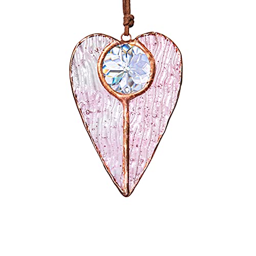 Stained Glass Window Hangings Handmade Wall Art Heart Style Window Panel Sun Catchers Ornament #TOP1