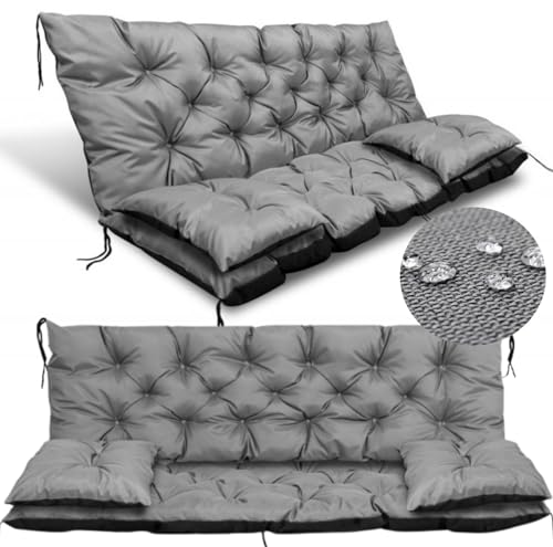 GARDEN KING ROYAL REST set di cuscini 3 pezzi per panca o altalena, trapuntati, idrorepellenti, facili da pulire, imbottiti e resistenti alle macchie