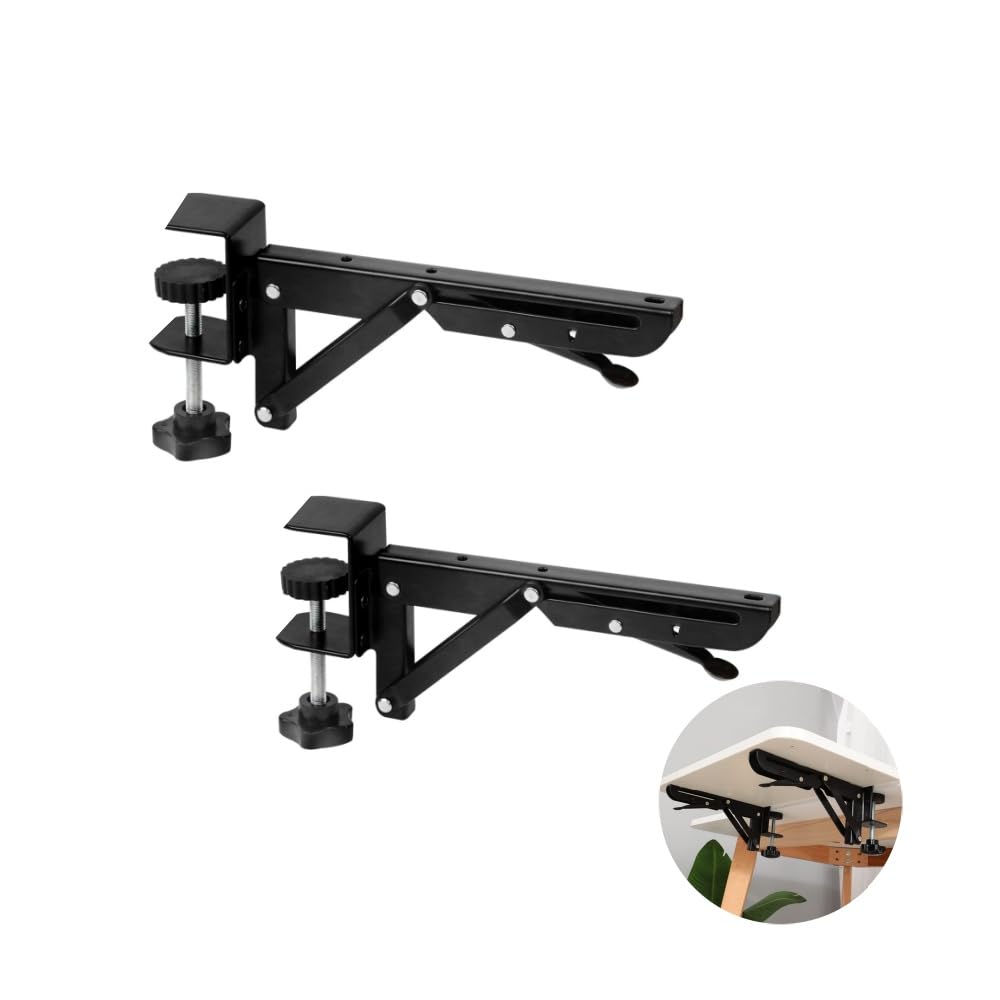 2 Staffe Estensibili Per Tastiera - Supporto Pieghevole Per Scrivania, Nero - Foto 8