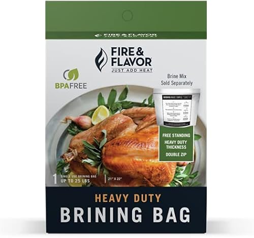 Miniatura 9 de Fire & Flavor Sweet Heat Turkey Perfect Salmuera  Kit de salmuera de pavo con bolsa para asar, asar, fumar y freír  Condimentos de salmuera para