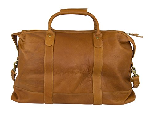 Latico Leathers Carriage Duffel Bag, 100% Genuine Authentic Luxury Leather, Designer Fashion, Top Quality Leather, Natural,
