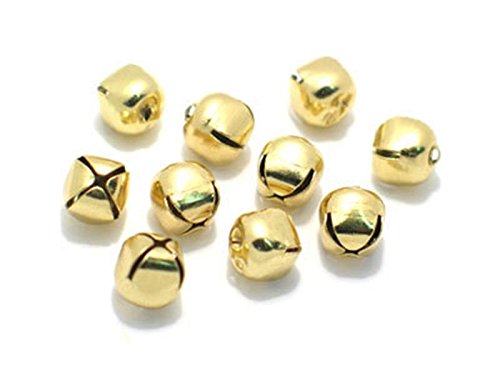 First Steps Gold X 10 10 X 12Mm ® Small Jingle Bells Gold Or Silver Decoration Charm Dancing Metal (Gold X 10)