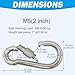 Outmate 304 Stainless Steel Carabiners -2 inch Heavy Duty, Durable & Rust-Free Clips for Gym, Swing, Dog Leashes, Hammocks, Keychains, and More(304,M5 with Screw,Pack of 12)
