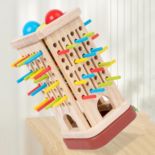 Jeu en bois pour enfants de qualité supérieure avec balles et dé colorés