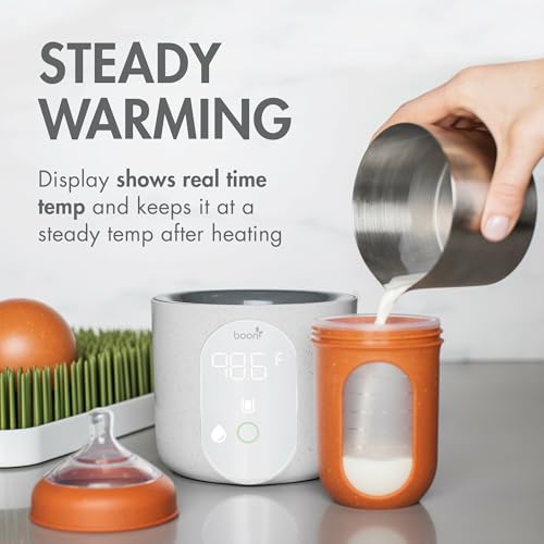 Image of Boon Tempro Direct Heat Breastmilk Warmer - Quick Liquid Warmer with Real Time Temp Reading - Breastfeeding Essentials