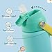 Kerilyn 12oz Kids Water Bottle, Stainless Steel Insulated Water Bottle For Kids, Toddler Cup With Straws Leak-proof, Kids Water Bottles For School Boys Girls, BPA Free, Twilight Green