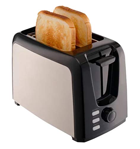 Edelstahl Toaster 2 Scheiben, 750W, Extra Breite Schlitze mit Brotzentrierung, 7 Bräunungsstufe, Auftau & Aufwärm Funktion, Doppelschlitz