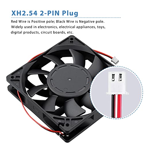 GDSTIME 120mm Fan 120mm x 25mm 12V Fan Dual Ball Bearing DC Brushless 3000 RPM Case Cooler 114 CFM Big Airflow For PSU Cabinet Server Workstation - Image 4