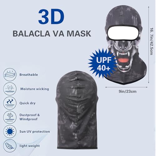 Image of Balaclava Mask 3D Print Full Face Mask Cooling Neck Gaiter Sun Protection Face Cover Mask Windproof Ski Mask