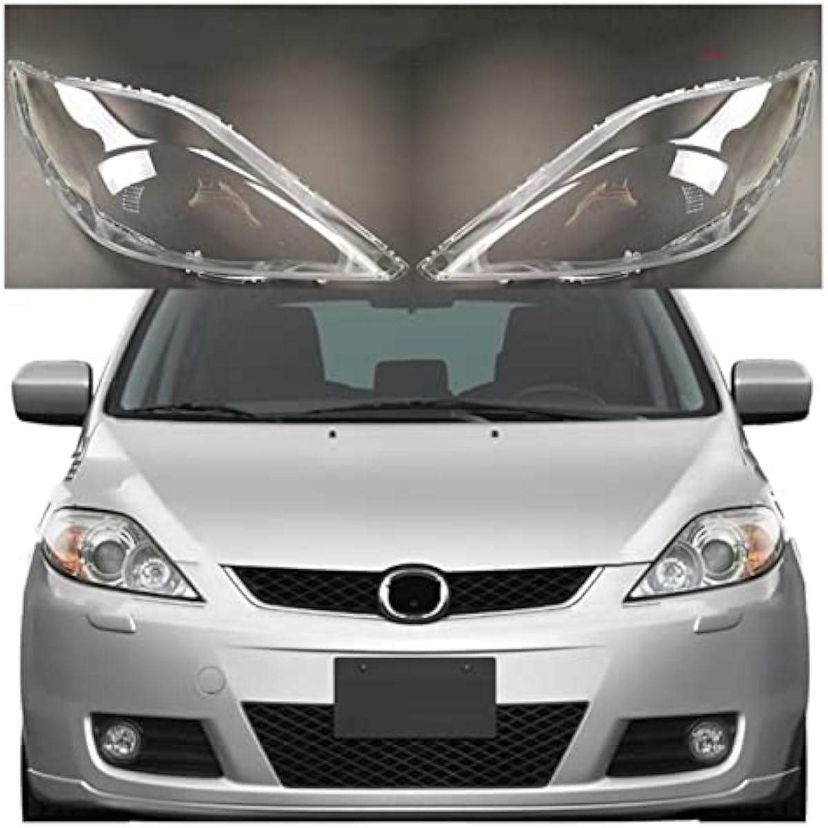 オンラインコード ヘッドライトカバーシェルレンズ カバー カーヘッドライトヘッドライトクリアレンズシェルカバー 車のフロントヘッドライトカバー ために マツダ5 07 08 09 ヘッドライトのカバー 色 左右の2ピース 送料無料 あす楽 Monia Apartment Com