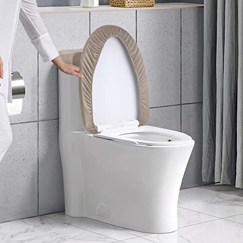Stretch Velvet Toilettendeckelbezug und WC-Tankdeckelbezug, Badezimmer Super Soft Toilettendeckelbezug Set Luxus Samt Plüsch, mit elastischem Boden, Maschinenwäsche, Braun – Bild 6
