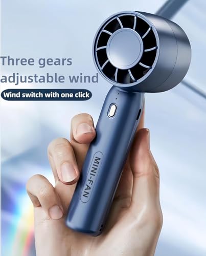 Image of Mini Fan T10 Turbo Portable Handheld Fan | 3 Speed USB Rechargeable Personal Cooling Fan | Compact Travel Desk Fan for Home, Office & Outdoor (Random Color)