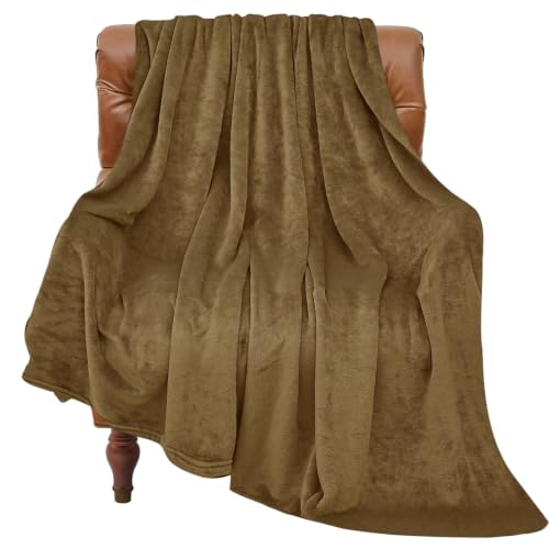 Image of BEDELITE Fleece Blanket Soft Lightweight & Warm Iced Coffee 60 inchx80 inch Throw