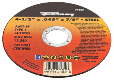 Forney Cut-Off Wheel 4-1/2 "X0.045 "X7/8 " 19000 Rpm