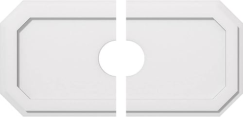 Miniatura 37 de Ekena Millwork CMP36X18ED-03000 Medallones de techo de uretano contemporáneo de PVC de grado arquitectónico Emerald 36"W x 18"H x 3"ID x 12 1/2"C x