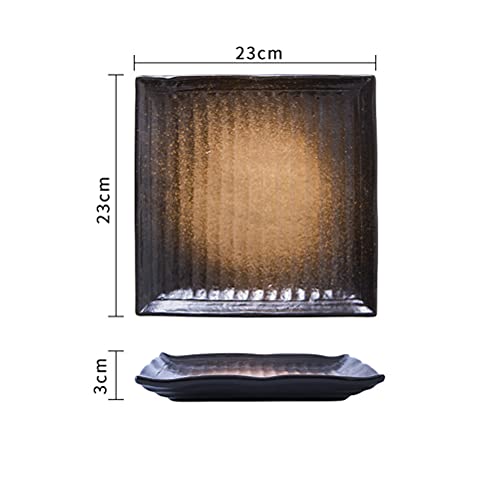 Prato de Bife de Cerâmica em Formato Quadrado de 1 Pack Prato de Comida Ocidental para Restaurante D
