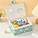 FOPUGT Sewing Basket - Sewing Box for Sewing Supplies, Sewing Organizer Box Sewing Kit Storage Christmas Gift for Sewing Enthusiast (Cyan)