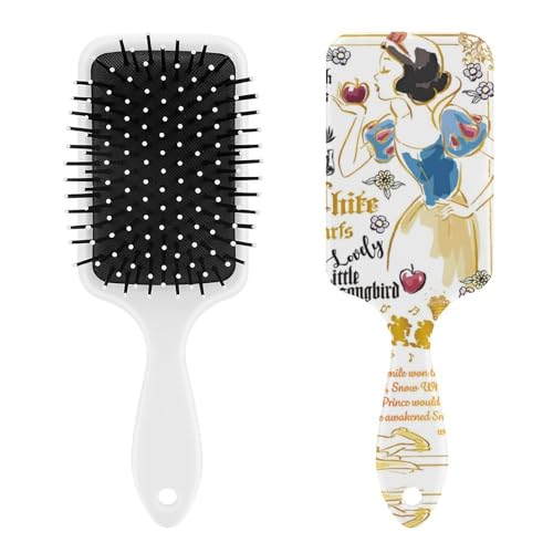 白雪姫 パドルブラシ ヘアブラシ くし 絡まない 頭皮マッサージ おしゃれ レディース メンズ 兼用 マッサージブラシ ツヤ サラサラ 頭皮ケア キャラクター 人気 かわいい 便利 人気