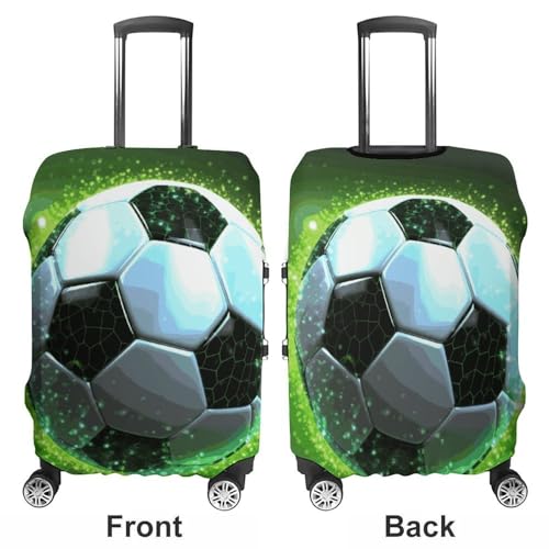 Cool Soccer Ball Luggage Cover, Washable Elastic Suitcase Cover Protector Fit 18-32 Inch Luggage3