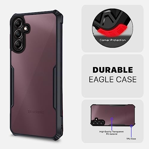 Image of Outlouders Back Cover for Samsung Galaxy A34 5G | Ultra Hybrid Transparent | Full Camera Protection | Raised Edge | Crystal Clear Bumper Case(Black)