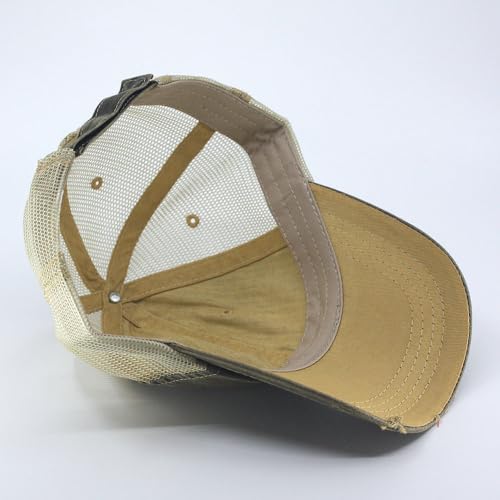 Image of The Vintage Year Distressed Cotton Unstructured Soft Mesh Breathable Adjustable Dirty Wash Dad Hat Trucker Baseball Cap