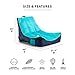 Big Joe Captain's Float No Inflation Needed Pool Lounger with Drink Holder, Navy/Aqua Mesh, Quick Draining Fabric, 3 feet