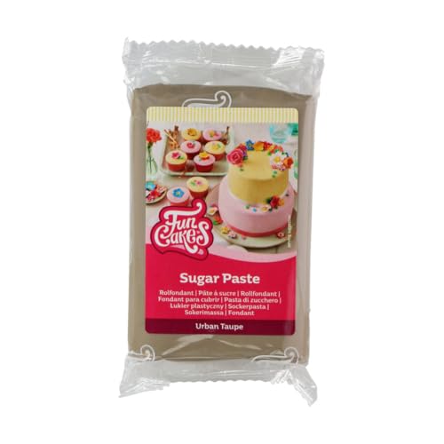 Pâte à sucre FunCakes Urban Taupe, facile à utiliser, lisse, flexible, douce et souple, parfaite pour la décoration de gâteaux, halal, casher et sans gluten, 250 g...