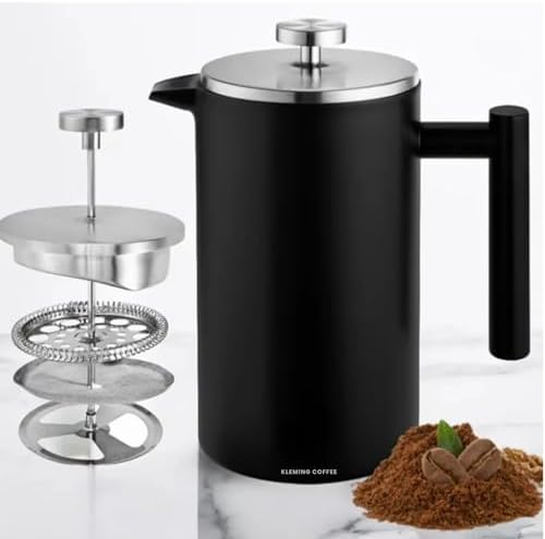 Cafeteira de Prensa Francesa com Parede Dupla em Aço Inoxidável,7...