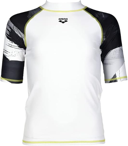ARENA Jungen Rashguard Shirt – UV-Schutz 40+, Kurzärmlig, Schnell Trocknend, Für Pool & Strand