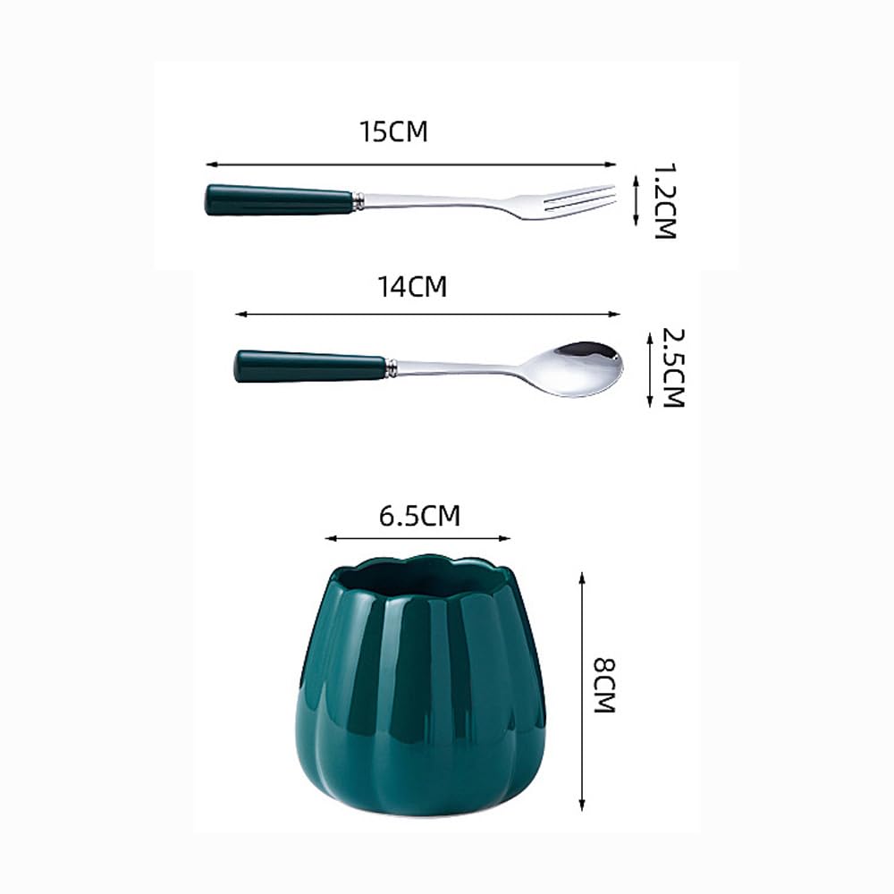 (12 Stück) Edelstahl Obst Gabel Set Licht Luxus Keramik Vorratsglas Pick Haushalt Wassermelone Löffel