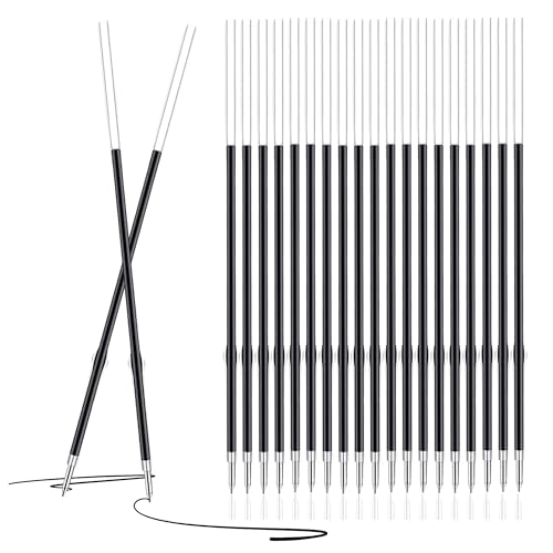 Black Reception Pen Ink Refills Medium Nib Biro Refills for Retractable Pen 0.7mm Pen Refills Ballpoint for Reception Office Home School (10)