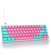 SURMEN GT61 Teclado Mecánico Para Juegos 60 % 60 % RGB Retroiluminado Intercambiable En Caliente Inalámbrico/cable Compacto Mini Teclado Bluetooth 5.0 Teclado Programable/N-Key Rollover (Gateron Rojo, Sol