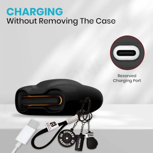 Image of Soft Silicone Case Cover for GoBoult Audio UFO | GoBoult Astra | GoBoult Mustang Torq with Gym Boxing Keychain (Black)