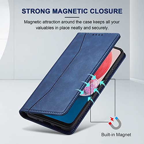 Image of Jasonyu Flip Wallet Case for Samsung Galaxy A13 5G /4G /A04s,Blue