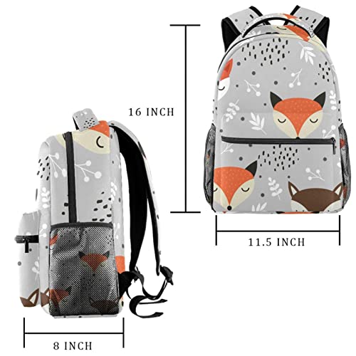 Sac à dos d'école renard et fleurs parfait pour la récréation et sorties
