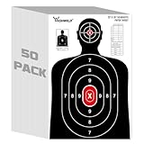 Highwild Shooting Range Silhouette Paper Target - 23X35 Inches - Suitable for Handguns, Rifles, Airguns, BB Guns (50 Pack, White & Black)