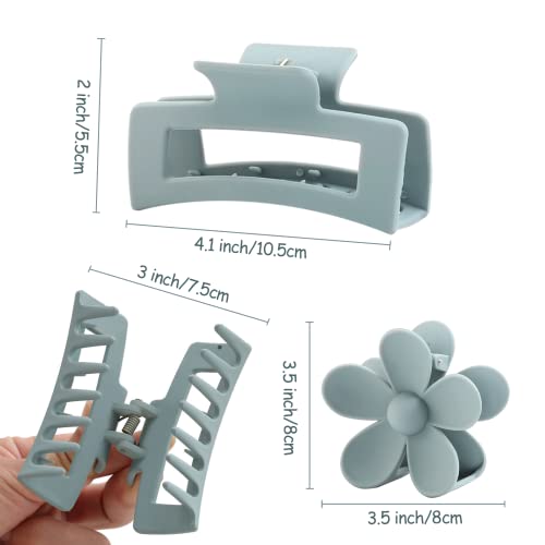 10 Pack Flower Claw Clips, Square Hair Clips For Women & Girls, Strong Hold Medium Claw Clips For Thick Hair, Matte Flower Hair Clips Non Slip, Cute Claw Clips Hair Accessories With Light Color #TOP2