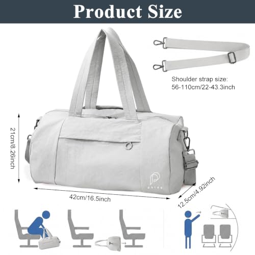 Image of PALAY Gym Duffle Bag Women Waterproof Travel Grey Charcoal