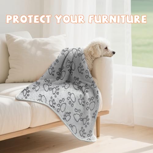 Couverture imperméable chien chat 76x52cm lavable tapis protection gris - 7