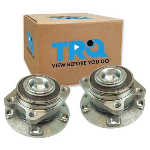 TRQ 2 Piece Rear Wheel Bearing & Hub Assembly Set Compatible with 2006-2011 Audi A6