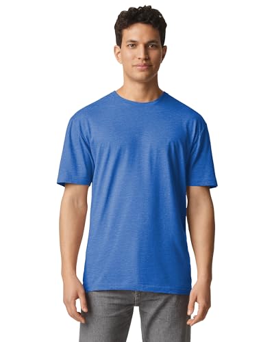 Gildan Men's Softstyle Ringspun T-shirt - Medium - Heather Royal