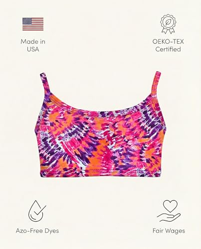 Image of City Threads Girls Bikini Top Only UPF 50+, Bathing Suit Top for Girls, Made in the USA