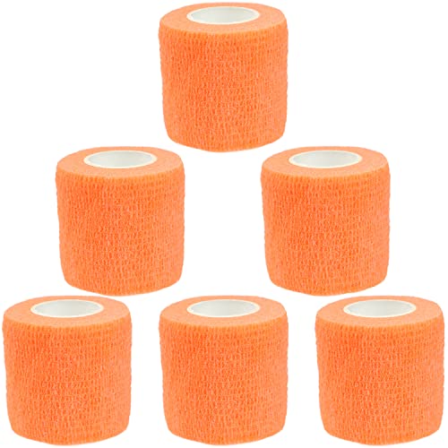 KEQCQE 自着性伸縮包帯 弾力包帯粘着包帯テーピング バンテージ ペット 犬 猫防水不織布 関節サポート 伸縮性 通気性 6巻入