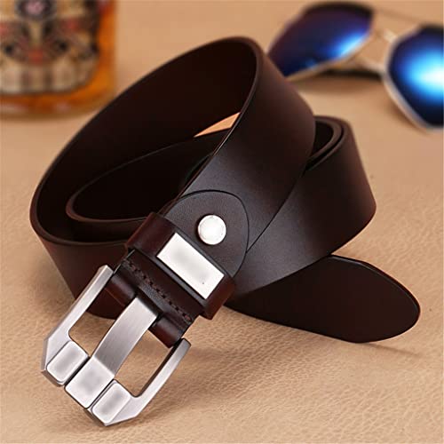 Belt men's leather top layer cowhide youth casual pin buckle belt men's middle-aged jeans with2