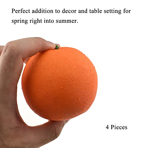 Hahiyo Artificial Orange Fruits Realistic Texture Vibrant Colors Authentic Detailed Lifelike Fake Decorative Fruits 4 Pcs For Dining Room Office Weddings Table Party Photoshoot Theater Show #TOP5