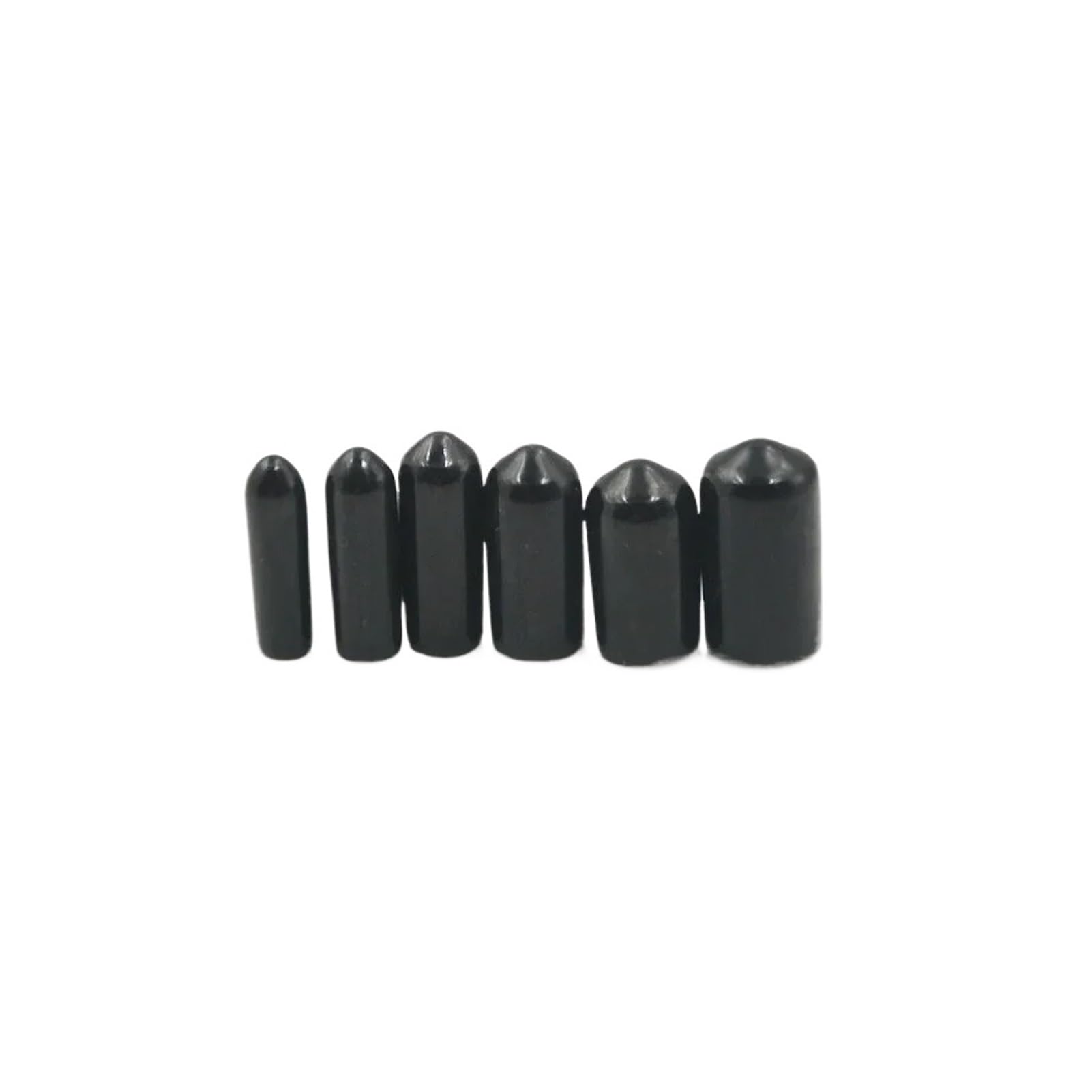 BARRINS Thread Protection Cap 200pc Rubber Round End Cap M2 M2.5 M3 M4 M5 M6 M8 M12 Cover for Pipe Plastic Tube Hub Screw Thread Protector Push-fit Black(M6)