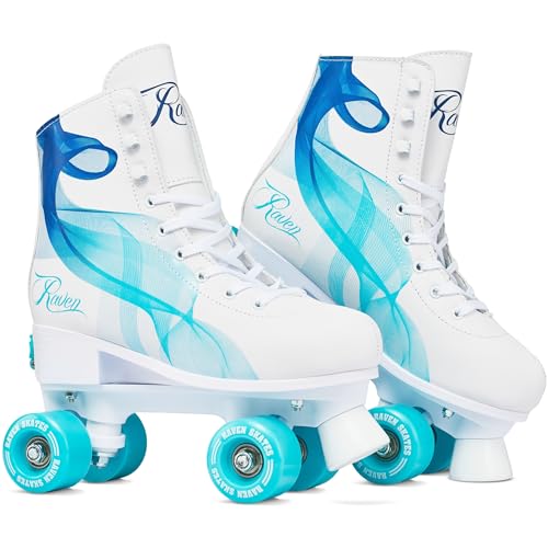 Patins a roulettes Serena du 35 au 38 Adulte Enfant Blanc/Menthe Mixte Taille Ajustable Femme Fille Roller Quad