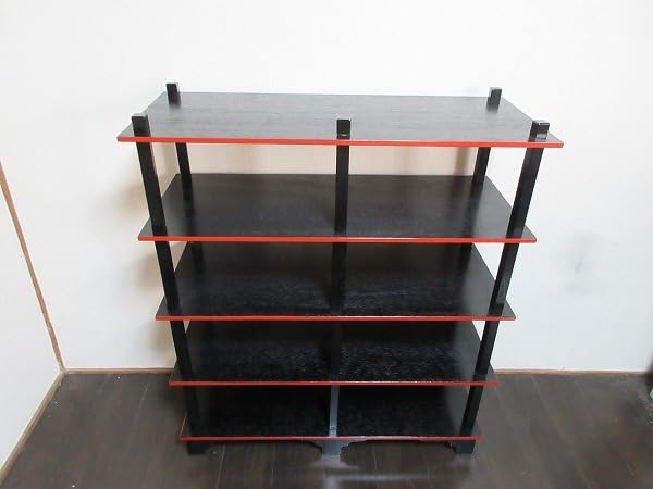 Amazon.co.jp: 510937 茶道具 水谷棚 配膳棚 五段五本柱 柿合塗