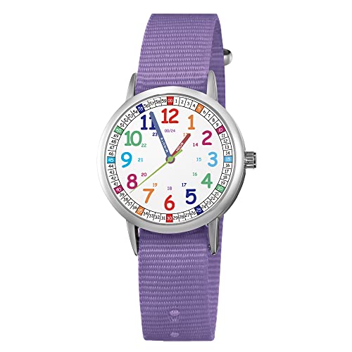 ITOOZYNN Kids Watch for Children Girls and Boys,Easy Read Time First Watch for Children's Toddler Learning Time,for Ages3~11 Boys Girls Little Child as Gift (Purple)